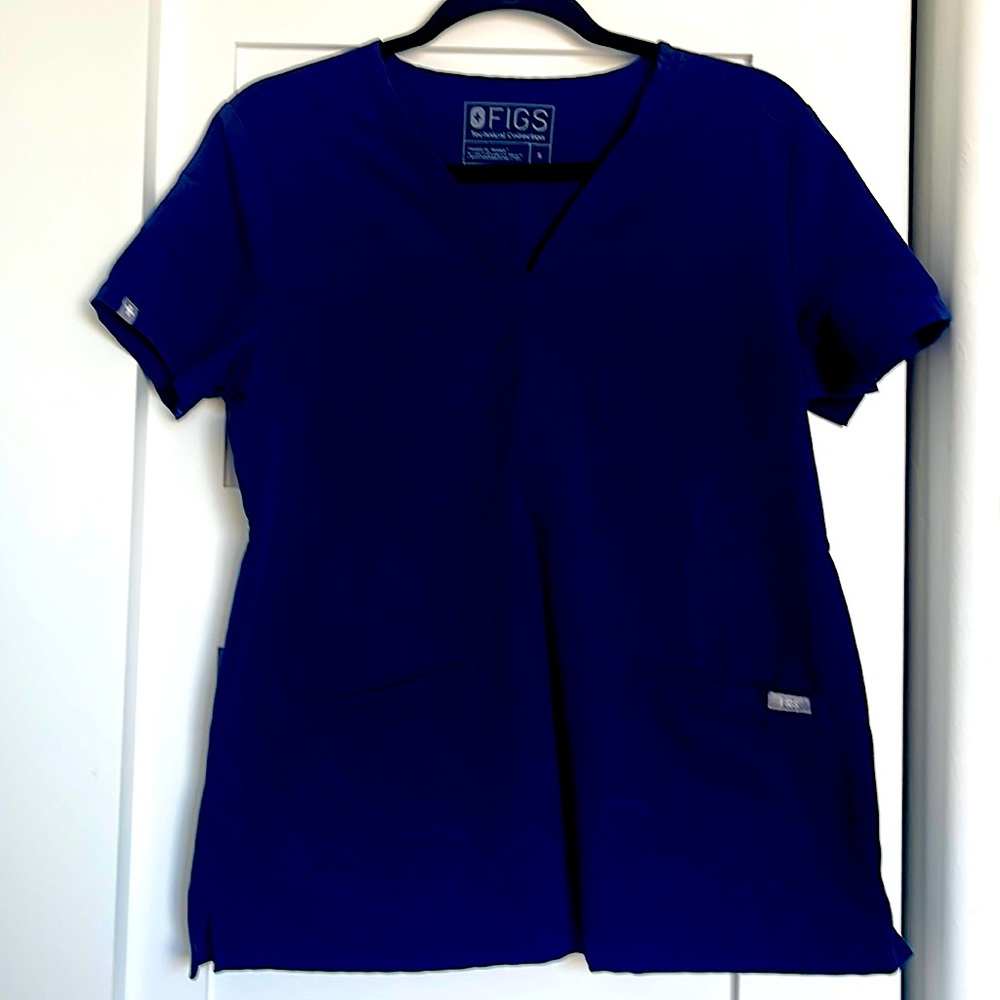 Figs Technical Collection Royal blue three pocket scrub top